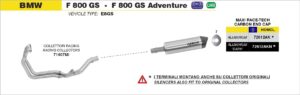 bmw f800gs 2008 2016 arrow exhaust