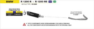 bmw r1200r r1200rs 2015 2016 arrow exhaust