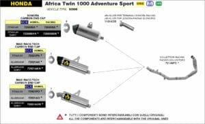 Honda CRF1000L Adventure Sport 2018 2019 Arrow Exhaust