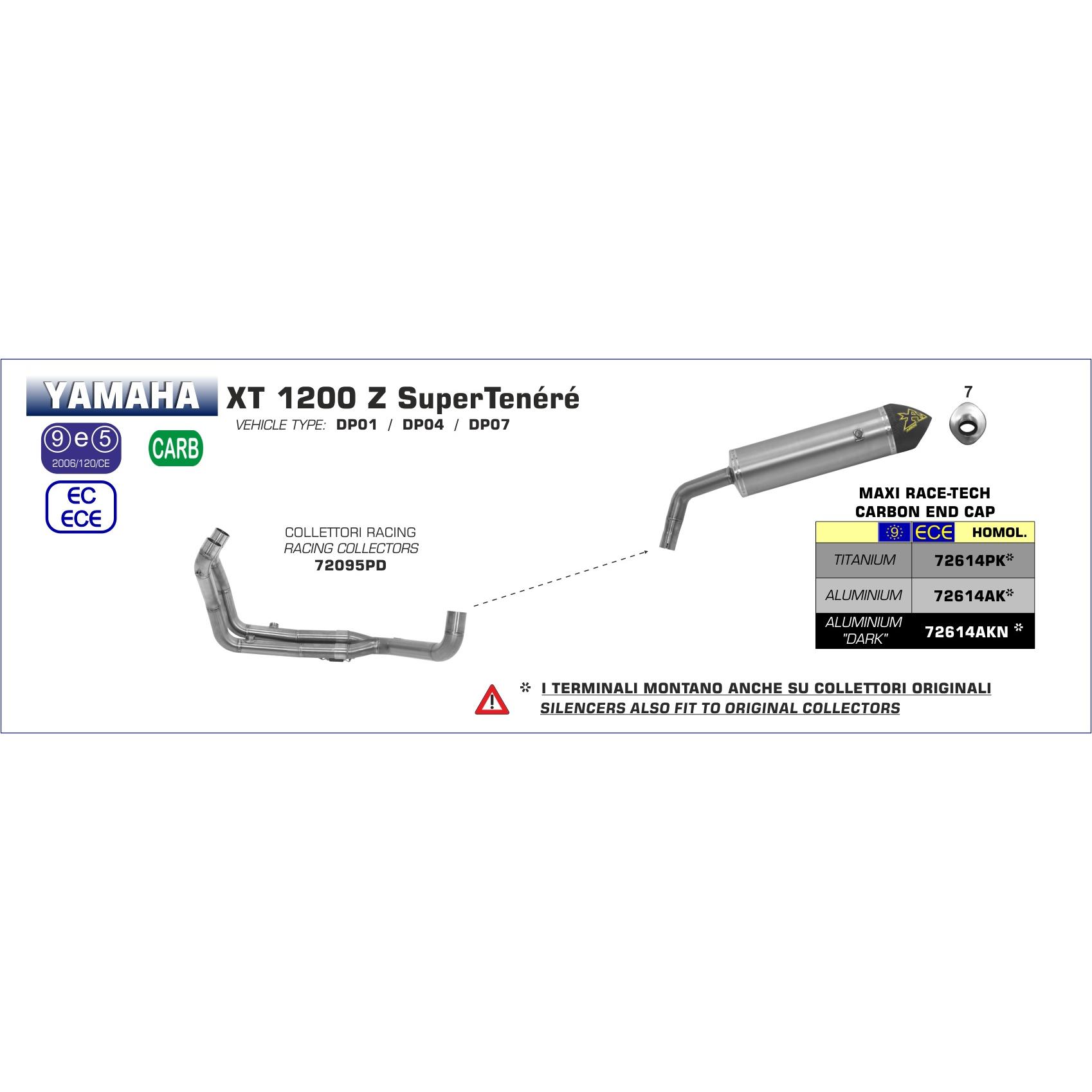 Yamaha-XT1200Z-Super-Tenere-2010-2011-2012-2013-2014-2015-2016-2017-2018-2019-2020-Arrow-Exhaust