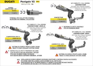 ducati panigale v2 2020 2021 2022 2023 2024 arrow exhaust