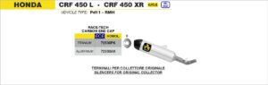 honda crf450 l / xr 2019 2020 arrow exhaust