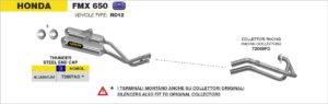 honda fmx650 2005 2006 2007 2008 arrow exhaust
