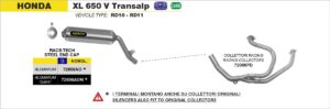 honda xl650v transalp 2001 2002 2003 2004 2005 2006 2007 arrow exhaust