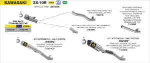 kawasaki zx 10r 2016 2017 2018 2019 arrow exhaust