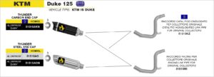 ktm 125 duke 2011 2012 2013 2014 2015 2016 arrow exhaust