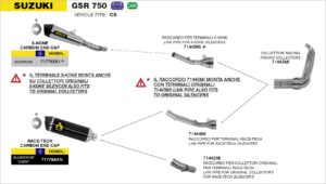suzuki gsr750 2011 2012 2013 2014 2015 2016 arrow exhaust