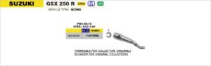 suzuki gsx250r 2017 2018 2019 2020 arrow exhaust