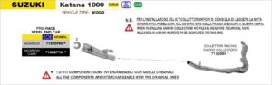 suzuki katana 1000 2019 2020 arrow exhaust