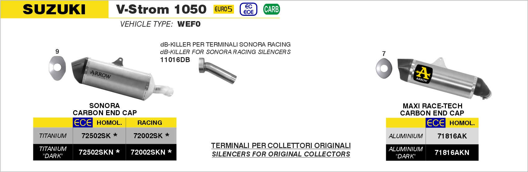suzuki dl v strom 1050 2020 2021 2022 2023 2024 arrow exhaust