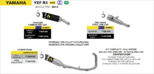 yamaha yzf r3 2017 2018 arrow exhaust
