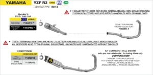 yamaha yzf r3 2019 2020 arrow exhaust