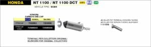 Honda NT1100 / NT1100 DCT 2022 2023 Arrow Exhaust