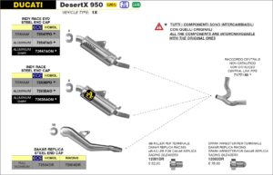 ducati desertx 950 2022 2023 arrow exhaust