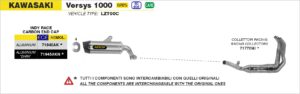 kawasaki versys 1000 2021 2022 2023 2024 arrow exhaust