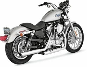 Harley Davidson XL 883 L 2005-2013 Vance & Hines 3" Round Twin Slash Slip-On Mufflers 16839