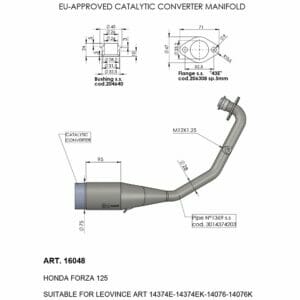 Honda FORZA 125 ABS 2021-2022 Leo Vince Catalytic Converter 16048