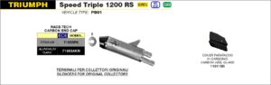 triumph speed triple 1200 rs 2021 2022 2023 arrow exhaust