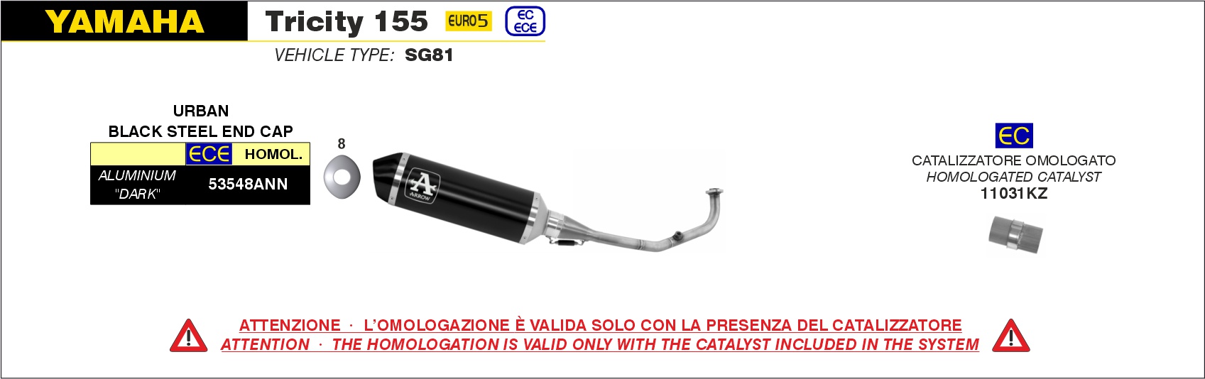 yamaha xsr 125 2022 2023 arrow exhaust (copy)