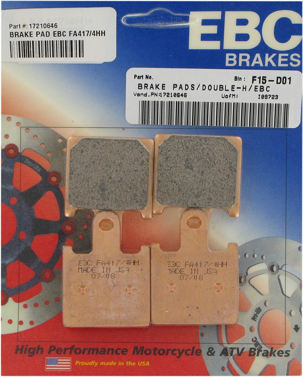 Kawasaki ZX-6R 1996-1997 EBC Front Sintered "HH" Brake Pads FA417/4HH