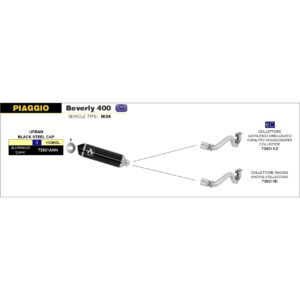 piaggio beverly 400 2006 2007 2008 2009 2010 arrow exhaust