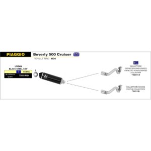 piaggio beverly cruiser 500 2005 2006 2007 2008 2009 2010 2011 2012 arrow exhaust