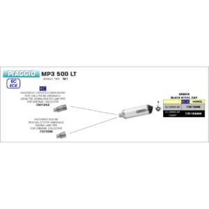 piaggio mp3 500 lt 2017 2018 arrow exhaust