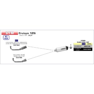 sym cruisym 125i 2018 2019 2020 arrow exhaust
