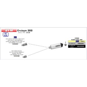 sym curisym 300 2017 2018 2019 2020 arrow exhaust