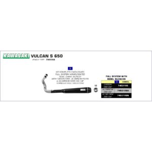 kawasaki vulcan s 650 2014 2015 2016 arow exhaust