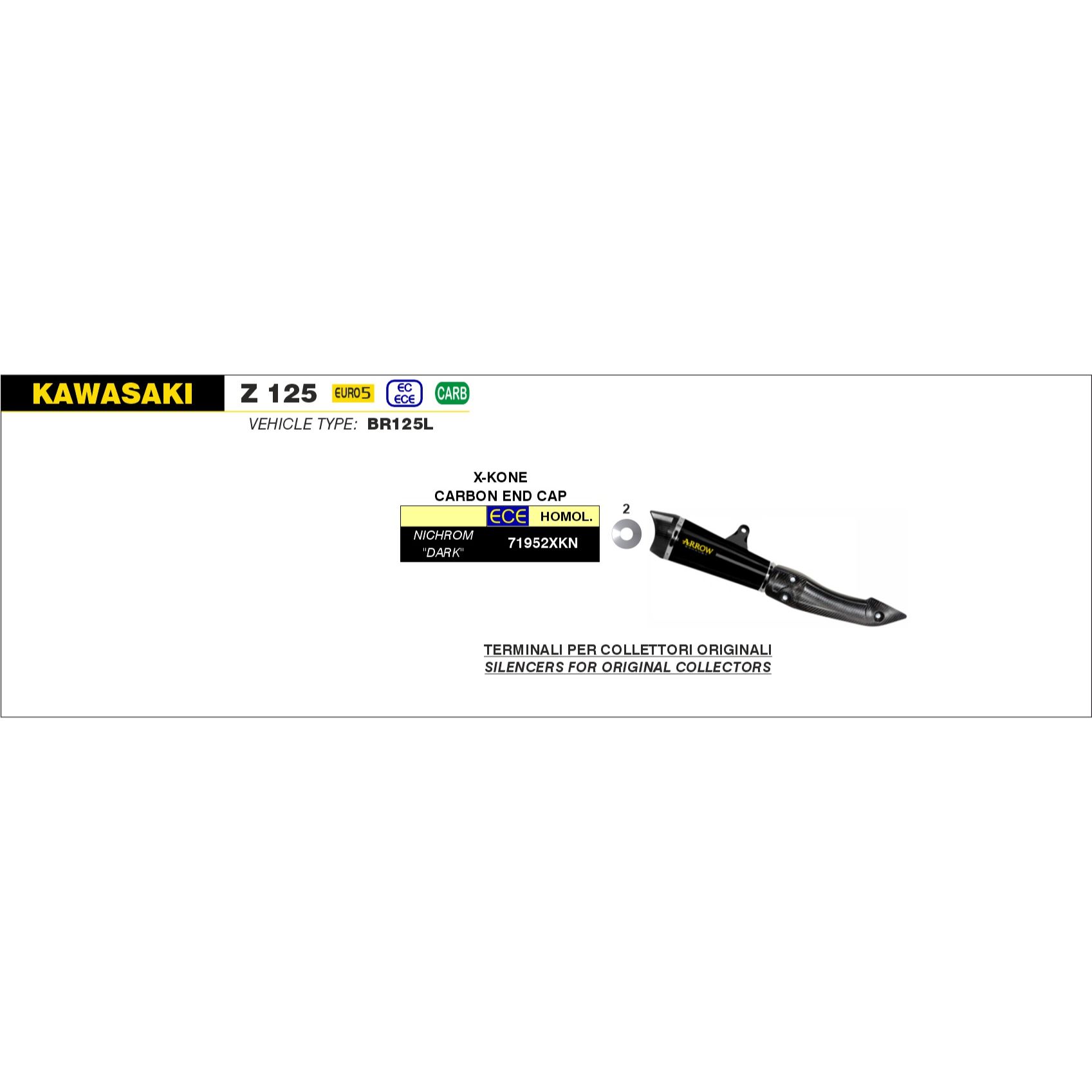 kawasaki z 125 2019 2020 arow exhaust (copy)