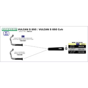 kawasaki vulcan s 650 2017 2018 2019 2020 arow exhaust