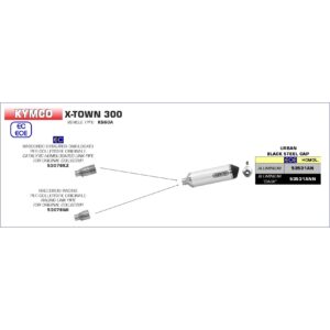 kymco x town 300 2017 2018 2019 2020 arow exhaust