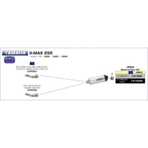 yamaha x max 250 2009 2010 2011 2012 2013 2014 2015 2016 arrow exhaust
