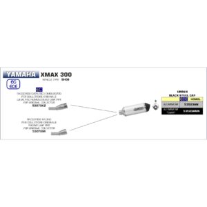 yamaha x max 300 2017 2018 2019 2020 arrow exhaust
