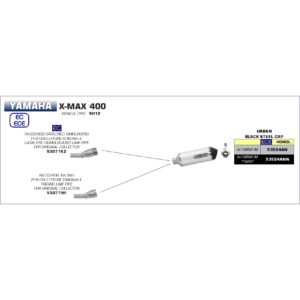 yamaha x max 400 2017 2018 2019 2020 arrow exhaust