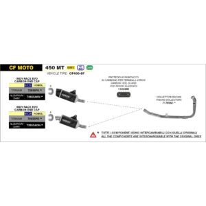 cfmoto 450nk / 450sr 2023 2024 arrow exhaust (copy)