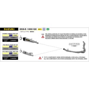 suzuki gsx s 1000 / gsx s 1000gt 2021 2022 2023 2024 arrow exhaust (copy)
