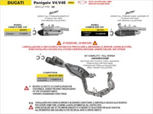 ducati panigale v4/v4s euro 5 2025 arrow exhaust