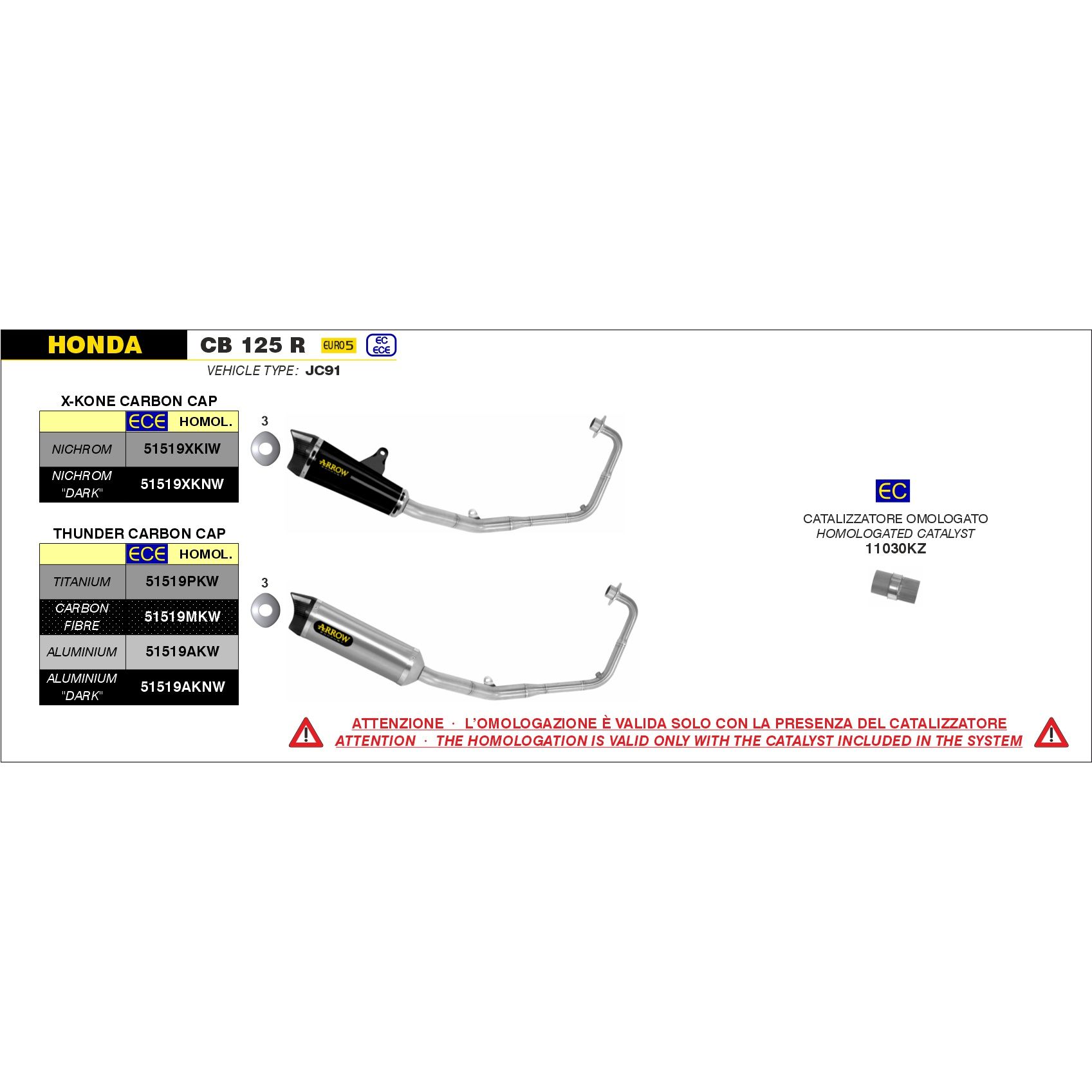 honda cb125r 2021 2022 2023 2024 arrow exhaust