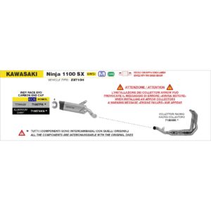 kawasaki ninja 1100 sx euro 5 2025 arrow exhaust