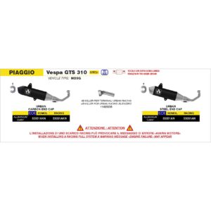 piaggio vespa gts 310 euro 5 2025 arrow exhaust (copy)