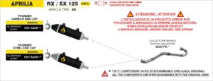 aprilia rx / sx 125 2018 2019 2020 arrow exhaust (copy)