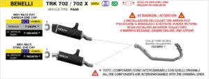 benelli trk 702 / 702x 2025 (euro 5+) arrow exhaust