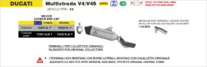 ducati multistrada v4 1100 2025 (euro 5+) arrow exhaust