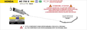 honda nc750 x euro 5 2021 2022 arrow exhaust (copy)