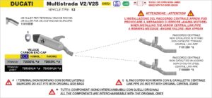 ducati multistrada v2/v2s 2025 (euro 5+) arrow exhaust