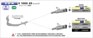 bmw s1000xr 2024 2025 2026 (euro 5+) arrow exhaust
