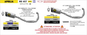 Aprilia RS 457 2024 2025 Arrow Exhaust