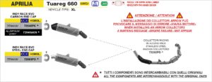 Aprilia Tuareg 660 2025 Euro 5+ Arrow Exhaust